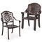Costway 2/4 PCS Patio Cast Aluminum Chairs Outdoor Metal Armchairs with Ergonomic Curved Seat Red Copper